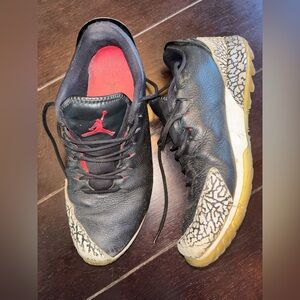 Nike Air Jordan golf Black Red Athletic Shoes cement lace travel sport outdoor